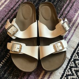 White Birkenstock style sandal